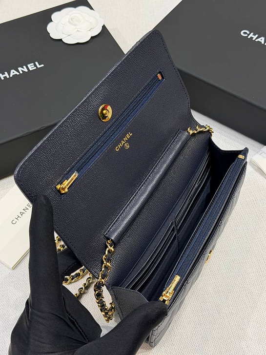 Кожаная сумка Chanel Wallet on Chain premium 19x12x4 см