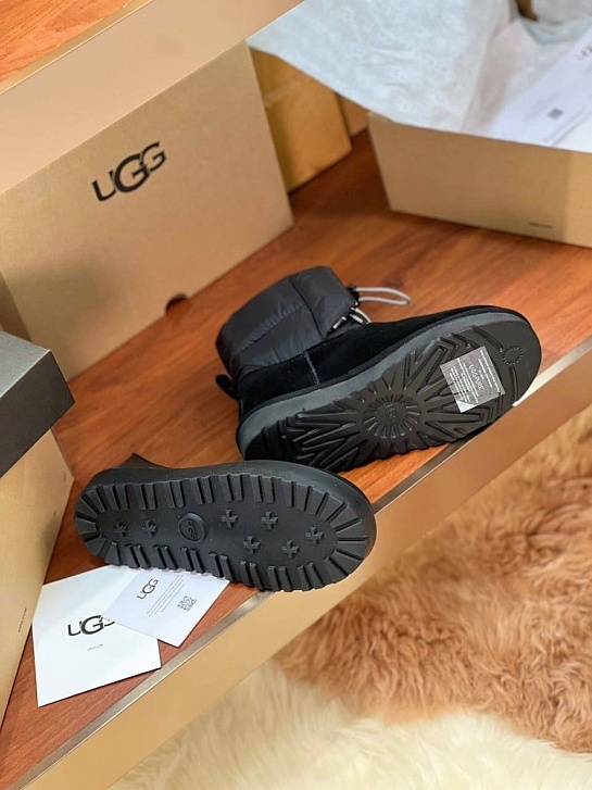 Женские замшевые ботинки UGG Classic Maxi Toggle Mini - Black