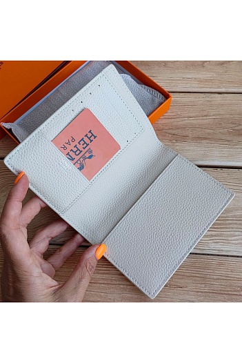 Кожаная обложка на паспорт Hermes 10х14 см   