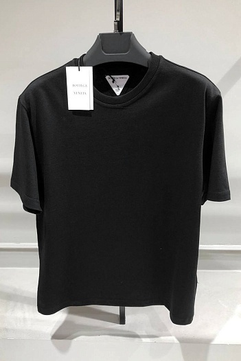 Чёрная оверсайз футболка Bottega Veneta basic   