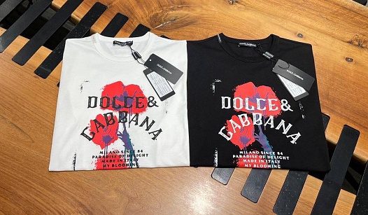 Белая мужская футболка Dolce & Gabbana floral logo-print   