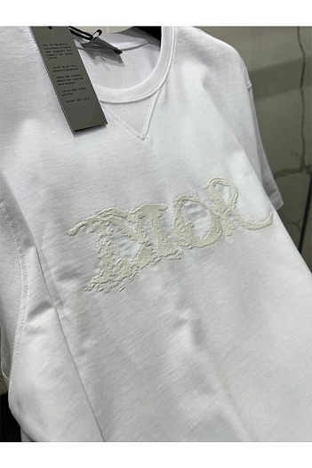 Мужская оверсайз футболка Dior белого цвета   