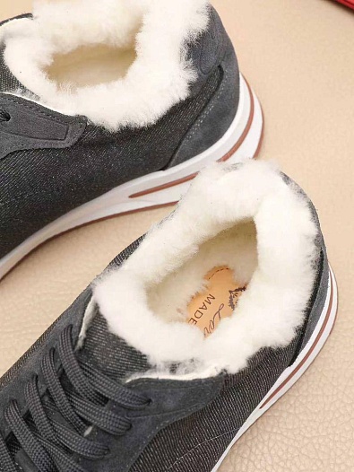 Кроссовки с мехом Loro Piana Week End Walk Evo    