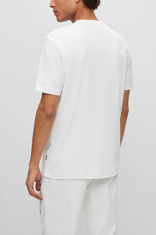 Футболка белого цвета Hugo Boss monogram-filled