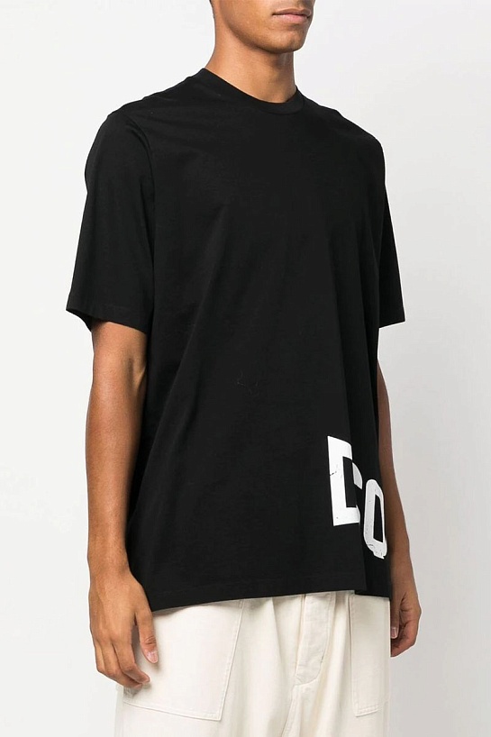 Мужская чёрная футболка Dsquared2 logo-print