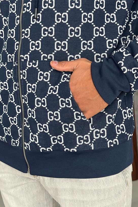 Двусторонняя кофта Gucci GG monogram - Navy