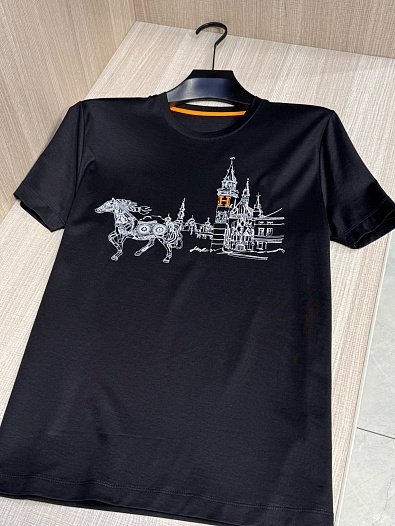 Футболка чёрного цвета Hermes Premium   