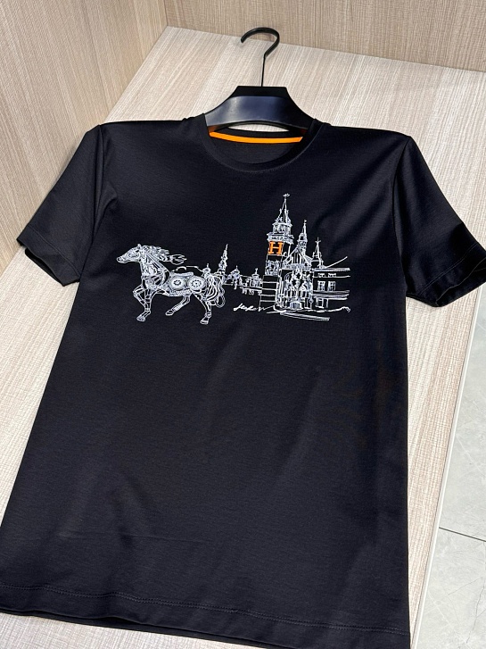 Футболка чёрного цвета Hermes Premium