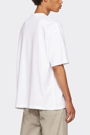 Футболка белого цвета Balenciaga script logo   