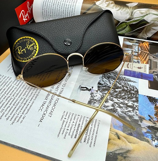 Солнцезащитные очки Ray-Ban Oval Metal - Brown   