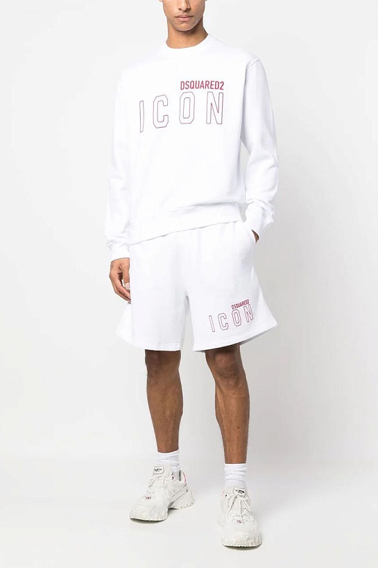 Шорты белого цвета Dsquared2 "ICON" logo-print