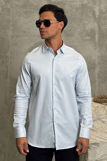 Мужская рубашка Burberry logo-embroidered - Blue   