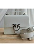 Кожаная сумка Love 25x18 см - White / Silver
