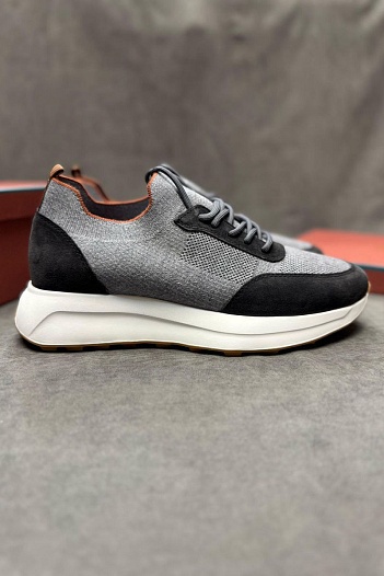Мужские кроссовки Loro Piana knitted - Grey   