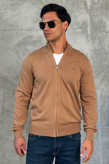 Кофта на молнии Tommy Hilfiger flag embroidery - Brown   