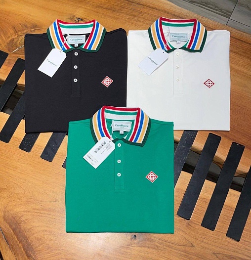 Мужское поло Casablanca белого цвета   