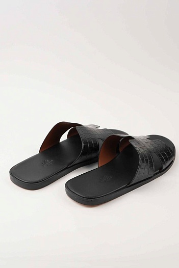 Мужские шлёпанцы Hermes Izmir - Black   