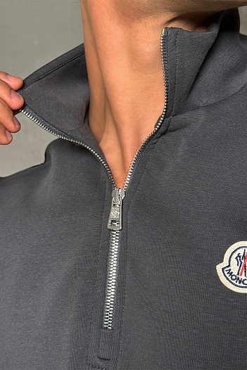 Мужской джемпер Moncler logo-patch - Grey   