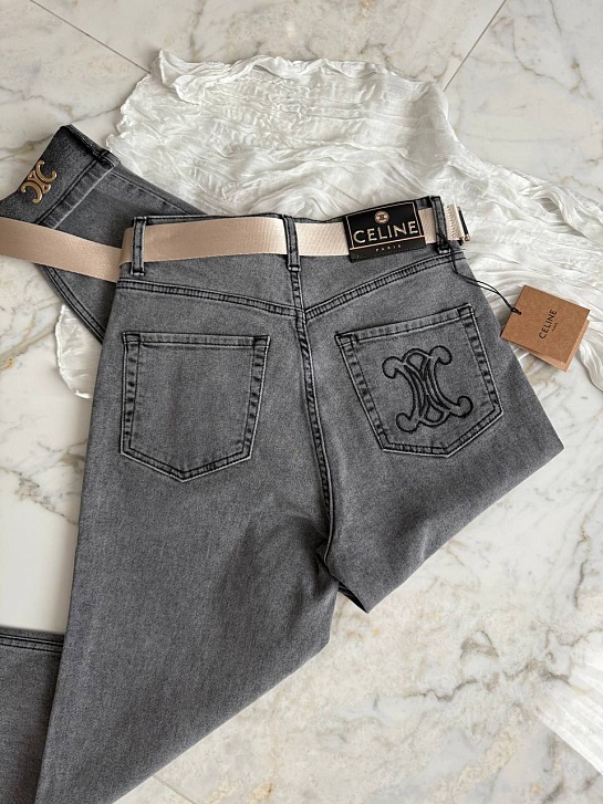 Женские синие джинсы Celine Slouchy