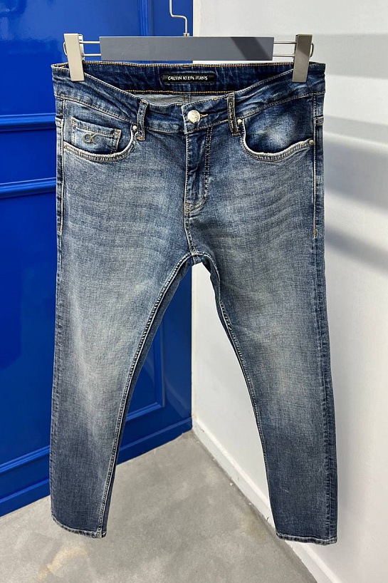 Мужские синие джинсы Calvin Klein logo-plaque
