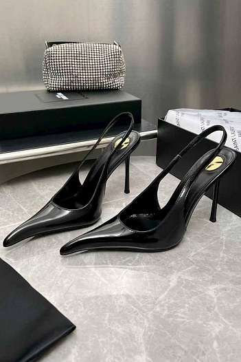 Женские кожаные туфли на каблуке Yves Saint Laurent premium   