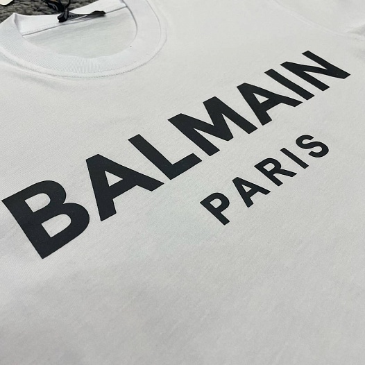Футболка белого цвета Balmain Paris logo-print   