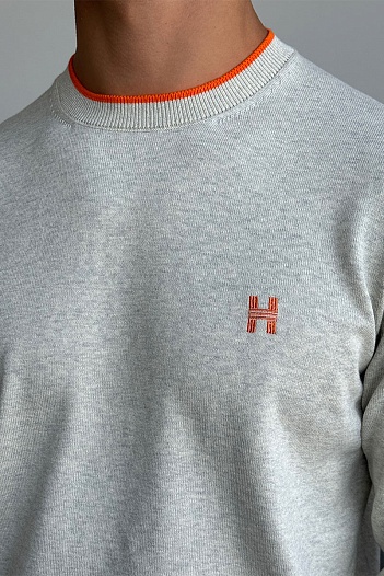 Мужской джемпер Hermes H embroidered - Grey   
