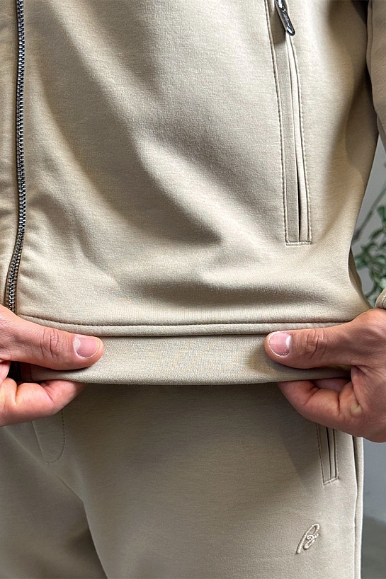 Бежевая кофта на молнии Brioni B-еmbroidery