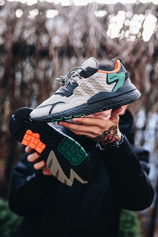 Кроссовки Adidas Nite Jogger - Sesame / Bright Green