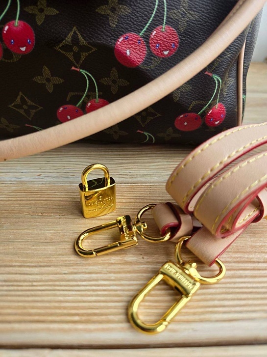 Кожаная сумка Louis Vuitton x Takashi Murakami Cherry Speedy 30x22 см