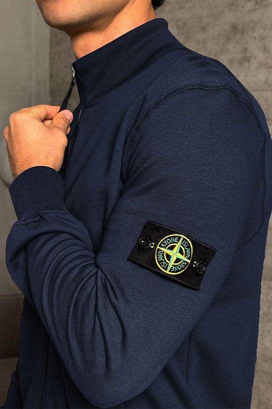 Кофта тёмно-синего цвета Stone Island Zip-Up Compass-patch