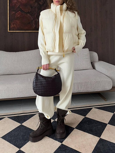 Женский костюм тройка на флисе Schiaparelli premium - White   