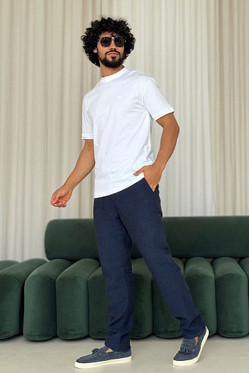 Мужская белая футболка Loro Piana   