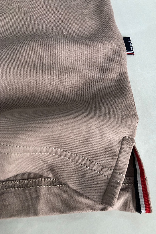 Классическое мужское поло Tommy Hilfiger бежевого цвета