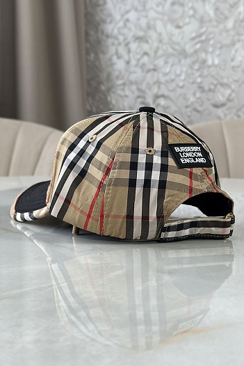 Мужская бейсболка Burberry TB logo - Beige / Black   
