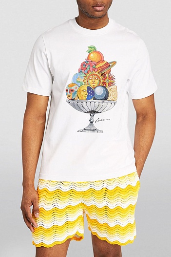 Белая футболка Casablanca celestial pyramid   