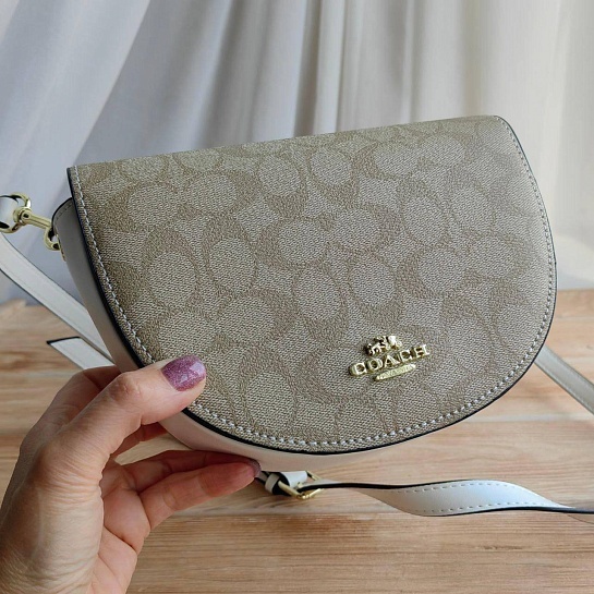 Кожаная сумка Coach 19x14 см