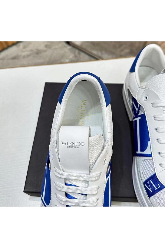 Кожаные кроссовки Valentino low-top - White / Blue