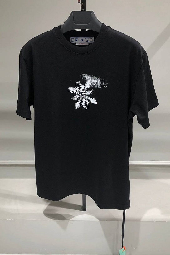 Чёрная оверсайз футболка Off-White Tribal Type