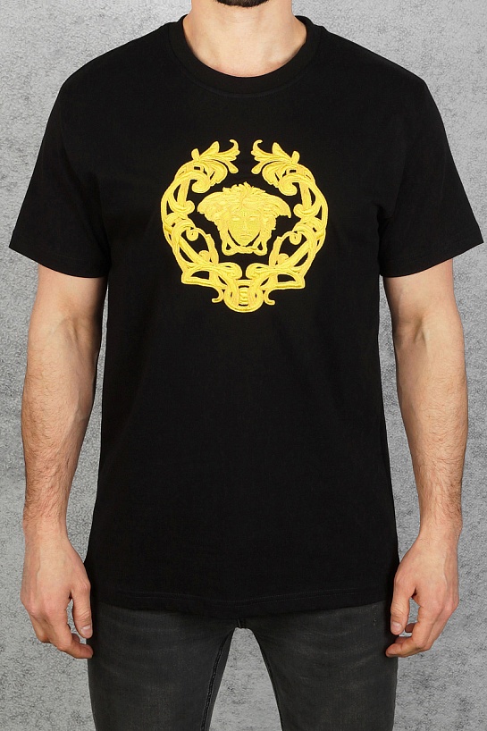 Оверсайз футболка Versace с вышивкой Medusa - Black