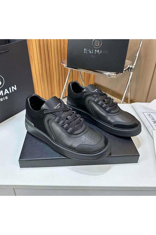 Кожаные кроссовки Balmain B-Skate Low-Top - Black