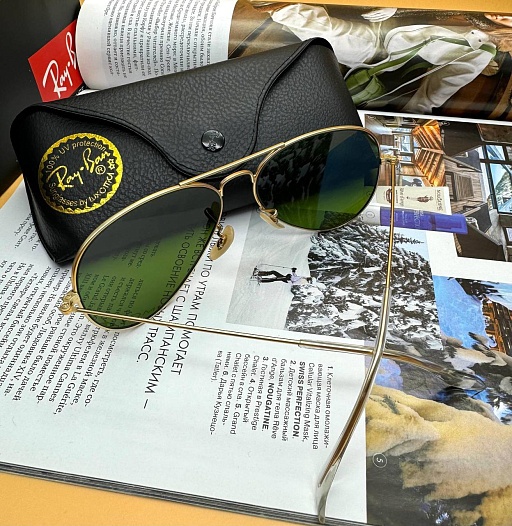 Солнцезащитные очки Ray-Ban Aviator Large Metal - Navy Mirrored   