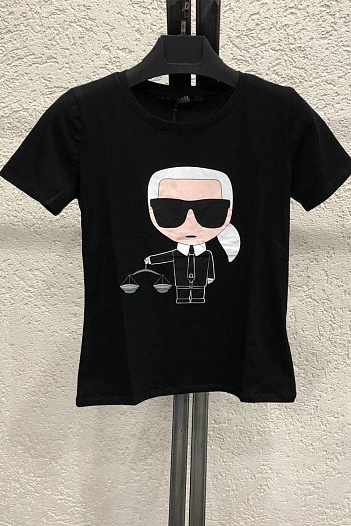 Женская чёрная футболка Karl Lagerfeld "Libra"   