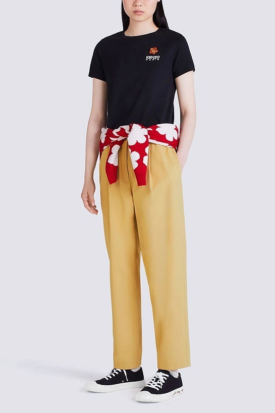 Женская чёрная футболка Kenzo Boke Flower