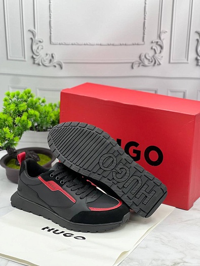 Комбинированные кроссовки Hugo Boss Icelin Runn - Black / Red   