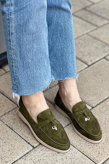 Женские замшевые лоферы Loro Piana Open Walk   