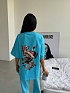 Женская голубая оверсайз футболка Balenciaga