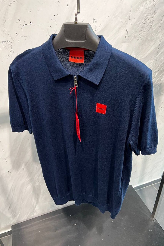 Мужское синее поло Hugo Boss classic badge
