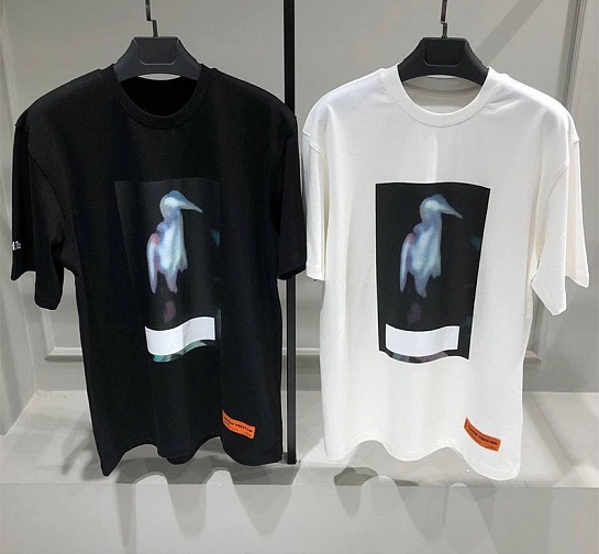 Чёрная оверсайз футболка Heron Preston Blurry Heron