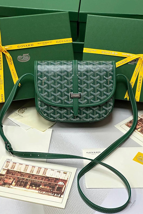 Кожаная сумка Goyard Belvedere Messenger PM premium 22x17x6 см 